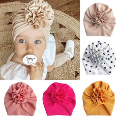 Flor bonito Do Bebê Turbante Hat Soft Baby Girl Headwrap Beanie Hat Para Recém-nascido Criança Headwear Headband Infantil