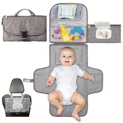 Portable Diaper Changing Pad For Newborn Baby Changing Pad with Smart Wipes Pocket Waterproof Travel Changing Kit
