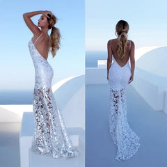 2020 New Style Women's Clothing Amazon Sexytank Mesh Embroidery Dress Open-Back Gown Fashionable European And American Export