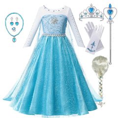 Fantasia rainha elsa anna traje meninas vestido de princesa criança halloween cosplay festa vesidos para 2-10 anos